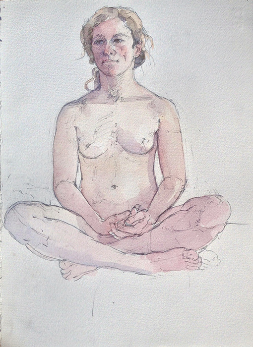 Jackie seated by Frederick Ortner