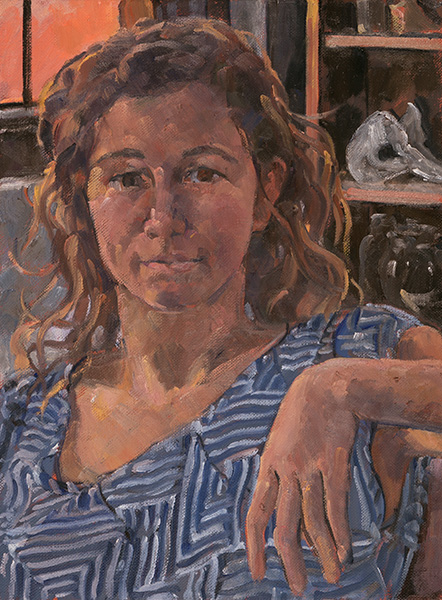 Jackie in striped dress by Frederick Ortner
