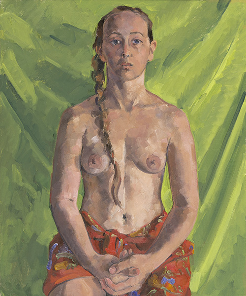 Sydney in a red drape by Frederick Ortner